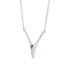 Thumbnail Image 1 of Vera Wang Love Collection 0.18 CT. T.W. Diamond and Blue Sapphire Chevron Necklace in Sterling Silver