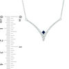 Thumbnail Image 3 of Vera Wang Love Collection 0.18 CT. T.W. Diamond and Blue Sapphire Chevron Necklace in Sterling Silver