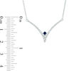 Vera Wang Love Collection 0.18 CT. T.W. Diamond and Blue Sapphire Chevron Necklace in Sterling Silver