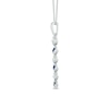 Thumbnail Image 1 of Vera Wang Love Collection 0.15 CT. T.W. Diamond and Blue Sapphire Alternating Drop Pendant in 14K White Gold