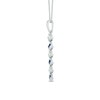 Thumbnail Image 2 of Vera Wang Love Collection 0.15 CT. T.W. Diamond and Blue Sapphire Alternating Drop Pendant in 14K White Gold