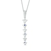 Thumbnail Image 2 of Vera Wang Love Collection 0.15 CT. T.W. Diamond and Blue Sapphire Alternating Drop Pendant in 14K White Gold