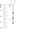 Thumbnail Image 3 of Vera Wang Love Collection 0.15 CT. T.W. Diamond and Blue Sapphire Alternating Drop Pendant in 14K White Gold