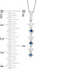 Thumbnail Image 4 of Vera Wang Love Collection 0.15 CT. T.W. Diamond and Blue Sapphire Alternating Drop Pendant in 14K White Gold