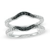 Thumbnail Image 1 of 0.30 CT. T.W. Enhanced Black and White Diamond Contour Solitaire Enhancer in 10K White Gold
