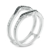Thumbnail Image 2 of 0.30 CT. T.W. Enhanced Black and White Diamond Contour Solitaire Enhancer in 10K White Gold