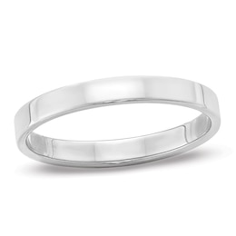 3.0mm Flat Square-Edged Wedding Band in 14K White Gold