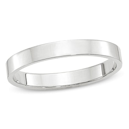 Men's 3.0mm Flat Square-Edged Wedding Band in 14K White Gold