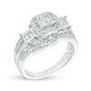 Thumbnail Image 1 of 0.63 CT. T.W. Princess-Cut Diamond Square Frame Past Present Future® Three Stone Ring in 10K White Gold