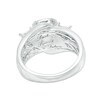 0.63 CT. T.W. Princess-Cut Diamond Square Frame Past Present Future® Three Stone Ring in 10K White Gold