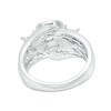 Thumbnail Image 2 of 0.63 CT. T.W. Princess-Cut Diamond Square Frame Past Present Future® Three Stone Ring in 10K White Gold