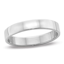 4.0mm Flat Square-Edged Wedding Band in 14K White Gold