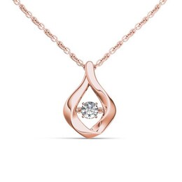 Unstoppable Love™ 0.50 CT. Diamond Solitaire Flame Pendant in 10K Rose Gold