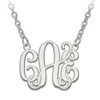 Thumbnail Image 0 of Etched Scroll Monogram Necklace in Sterling Silver (3 Initials)