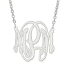 Thumbnail Image 0 of Etched Scroll Monogram Necklace in Sterling Silver (3 Initials)