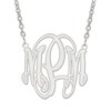Thumbnail Image 0 of Etched Scroll Monogram Necklace in Sterling Silver (3 Initials)