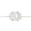 Scroll Monogram Bracelet in Sterling Silver (3 Initials) - 7.5"