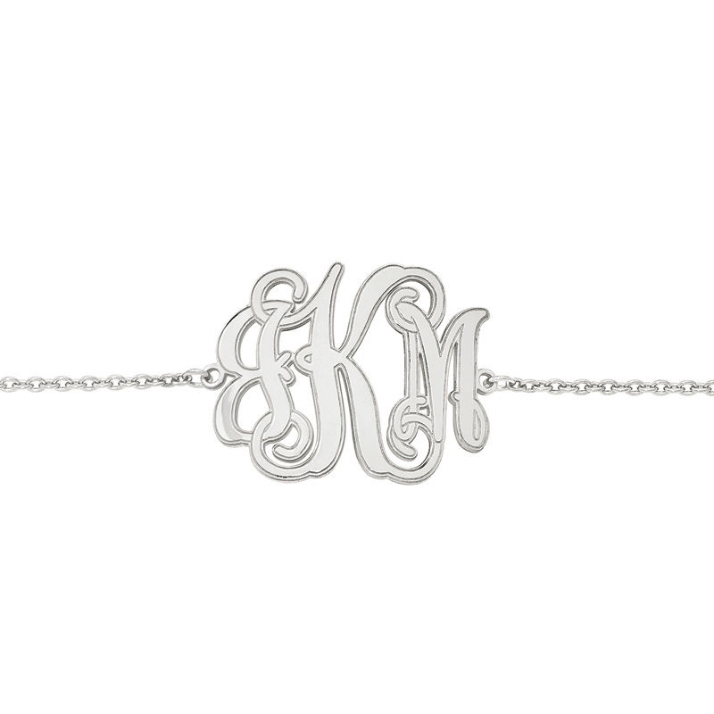 Sterling silver monogram bracelet discount