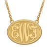 Thumbnail Image 0 of Scroll Monogram Oval Rope Necklace in 10K Gold (3 Initials)