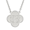 Thumbnail Image 0 of Clover Scroll Monogram Necklace in Sterling Silver (3 Initials)