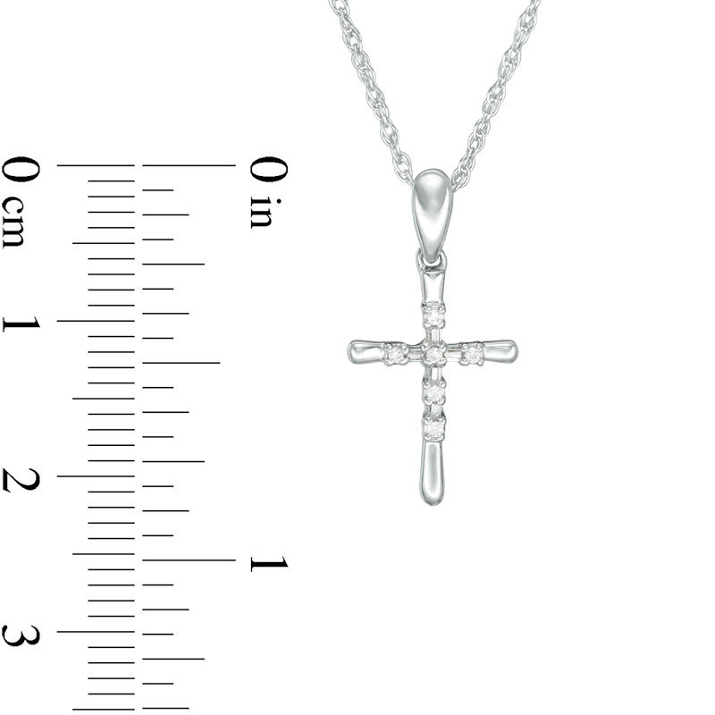 Main Image 2 of Diamond Accent Cross Pendant in 10K White Gold