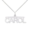 Thumbnail Image 0 of Block Name Bar Pendant in 10K White Gold (3-9 Characters)