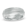 Thumbnail Image 0 of Men's 7.0mm Milgrain Multi-Groove Sterling Silver Wedding Band