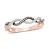 0.15 CT. T.W. Champagne Enhanced and White Diamond Twist Band in 10K Rose Gold