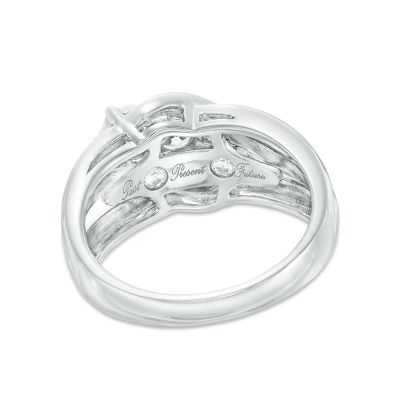0.50 CT. T.W. Princess-Cut Diamond Past Present FutureÂ® Three Stone Engagement Ring in 10K White Gold