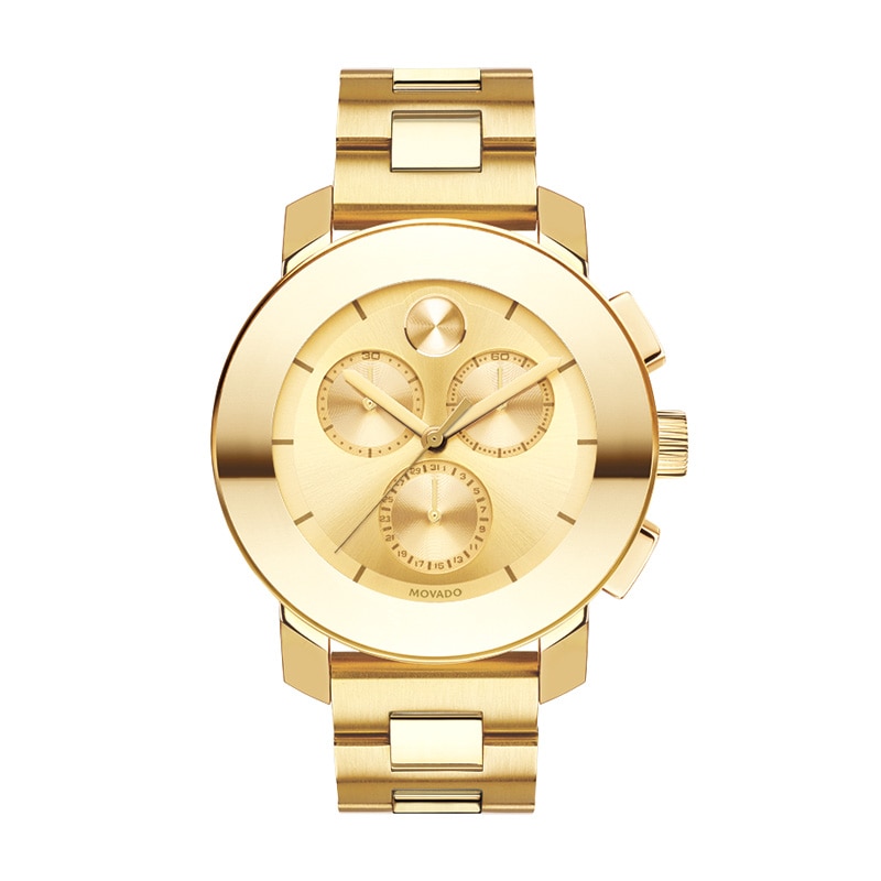 Ladies' Movado Bold® Chronograph Gold-Tone Watch with Gold-Tone Dial (Model: 3600358)|Peoples Jewellers