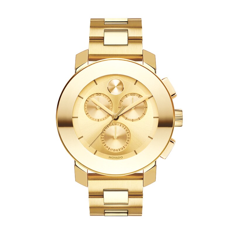 Ladies' Movado Bold® Chronograph Gold-Tone Watch with Gold-Tone Dial (Model: 3600358)|Peoples Jewellers