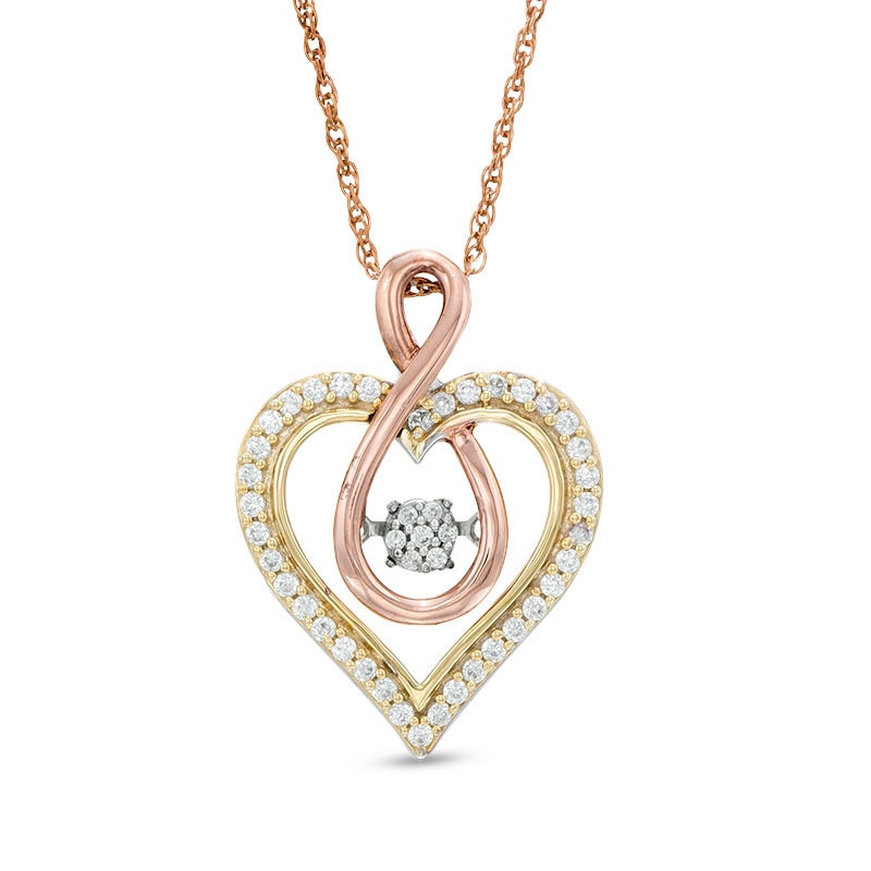 Unstoppable Love™ 0.23 CT. T.W. Composite Diamond Infinity Heart Pendant in 10K Tri-Tone Gold|Peoples Jewellers