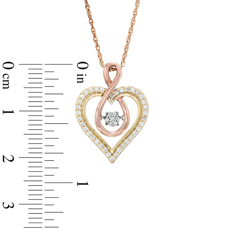 Unstoppable Love™ 0.23 CT. T.W. Composite Diamond Infinity Heart Pendant in 10K Tri-Tone Gold|Peoples Jewellers