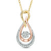 Thumbnail Image 0 of Unstoppable Love™ 0.09 CT. T.W. Composite Diamond Infinity Drop Pendant in 10K Tri-Tone Gold