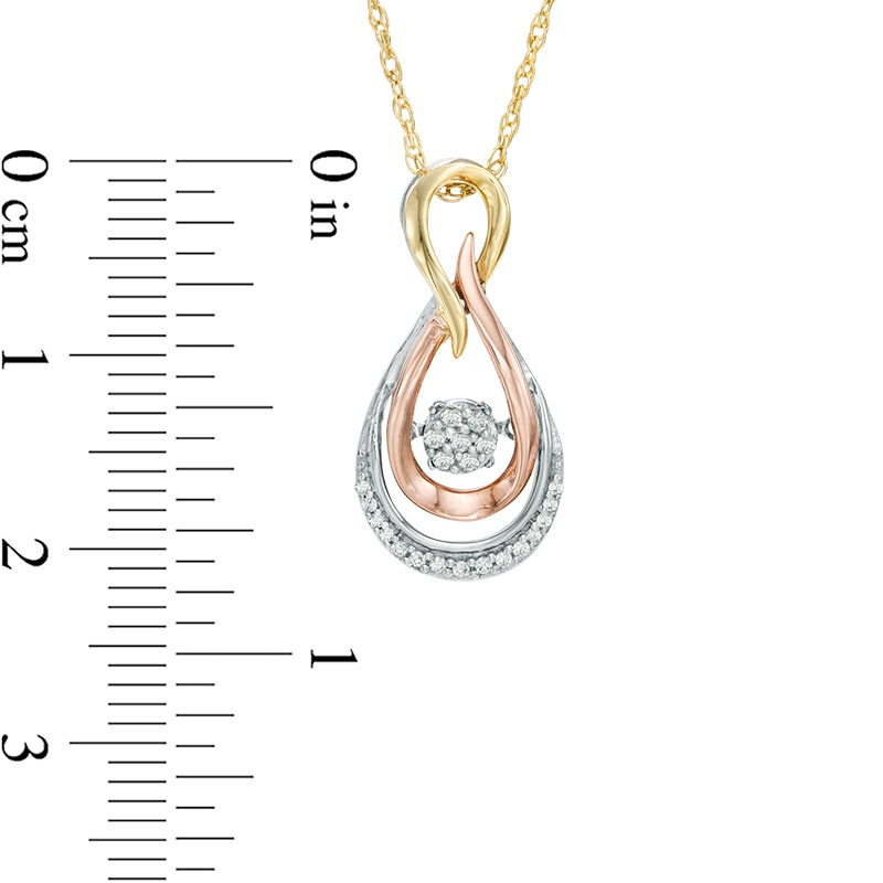 Unstoppable Love™ 0.09 CT. T.W. Composite Diamond Infinity Drop Pendant in 10K Tri-Tone Gold