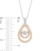 Thumbnail Image 1 of Unstoppable Love™ 0.15 CT. T.W. Composite Diamond Double Tear-Drop Pendant in 10K Tri-Tone Gold