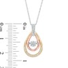 Thumbnail Image 1 of Unstoppable Love™ 0.15 CT. T.W. Composite Diamond Double Tear-Drop Pendant in 10K Tri-Tone Gold