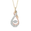 Thumbnail Image 0 of Unstoppable Love™ 0.15 CT. T.W. Composite Diamond Double Row Infinity Pendant in 10K Tri-Tone Gold