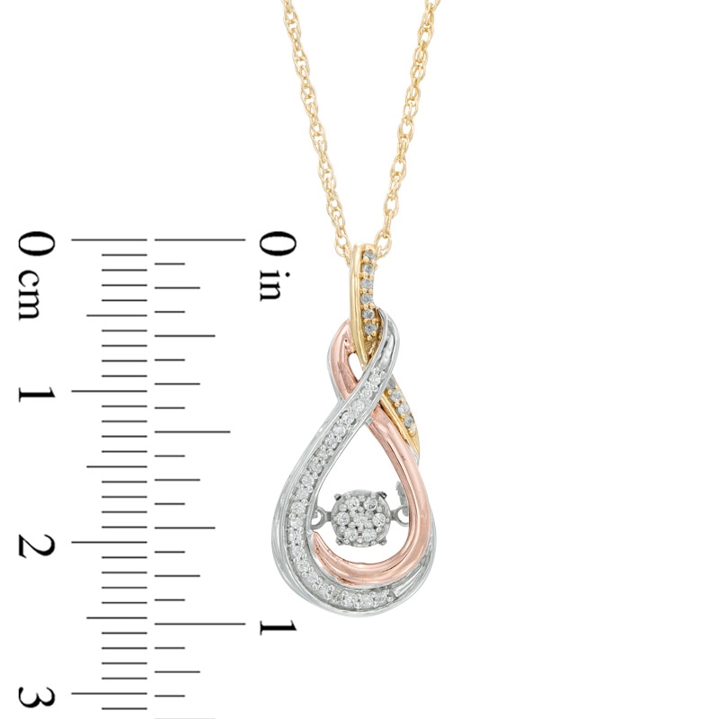 Unstoppable Love™ 0.15 CT. T.W. Composite Diamond Double Row Infinity Pendant in 10K Tri-Tone Gold