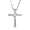Thumbnail Image 1 of Diamond Accent Wrap Around Cross Pendant in 10K Two-Tone Gold