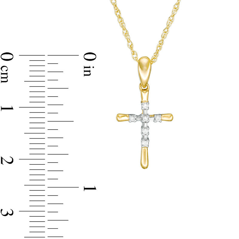 Main Image 2 of Diamond Accent Cross Pendant in 10K Gold