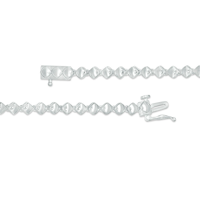 Main Image 3 of 2.00 CT. T.W. Composite Diamond Cushion Frame Station Necklace in 10K White Gold