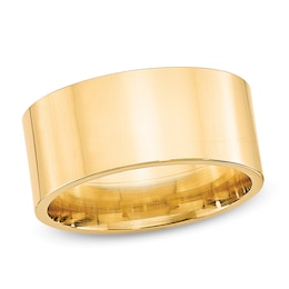 Ladies' 10.0mm Comfort-Fit Flat Wedding Band in 14K Gold