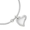 Captive Abstract Heart Dangle Anklet in Sterling Silver - 10"