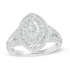 Thumbnail Image 0 of 0.95 CT. T.W. Marquise Diamond Double Frame Split Shank Engagement Ring in 14K White Gold