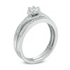 Thumbnail Image 2 of 0.33 CT. T.W. Diamond Flower Composite Swirl Bridal Set in 10K White Gold