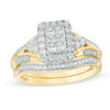 Thumbnail Image 0 of 0.60 CT. T.W. Princess-Cut Composite Diamond Rectangle Frame Split Shank Bridal Set in 10K Gold