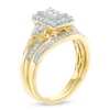 Thumbnail Image 1 of 0.60 CT. T.W. Princess-Cut Composite Diamond Rectangle Frame Split Shank Bridal Set in 10K Gold