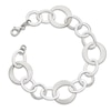 Brushed Flat Circular Link Bracelet in Sterling Silver - 8.0"
