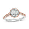 Thumbnail Image 1 of 0.50 CT. T.W. Diamond Vintage-Style Bead Double Frame Engagement Ring in 10K Two-Tone Gold